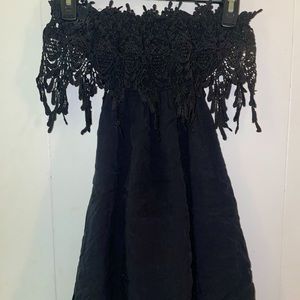 Strapless Crochet Lace Mini Dress